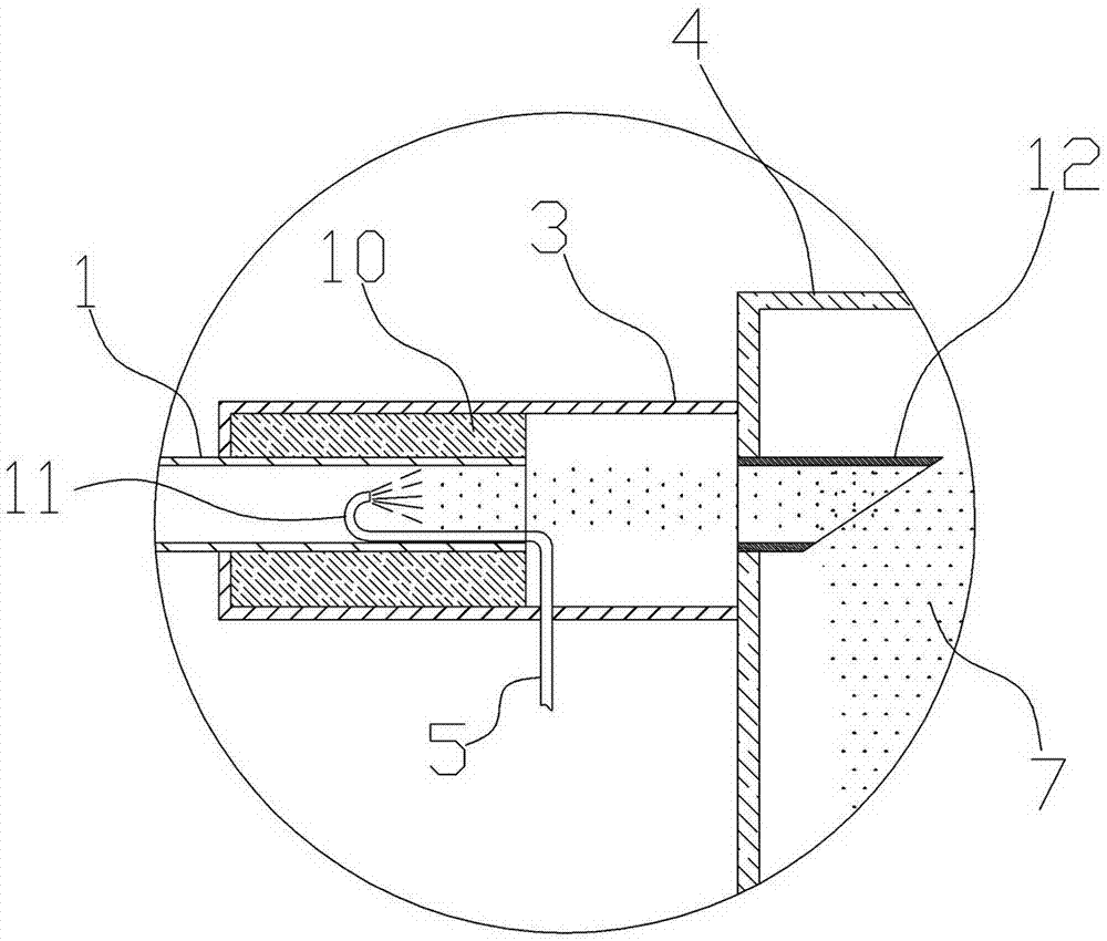 Quenching and collecting device for gasified molybdenum oxide nanoparticles