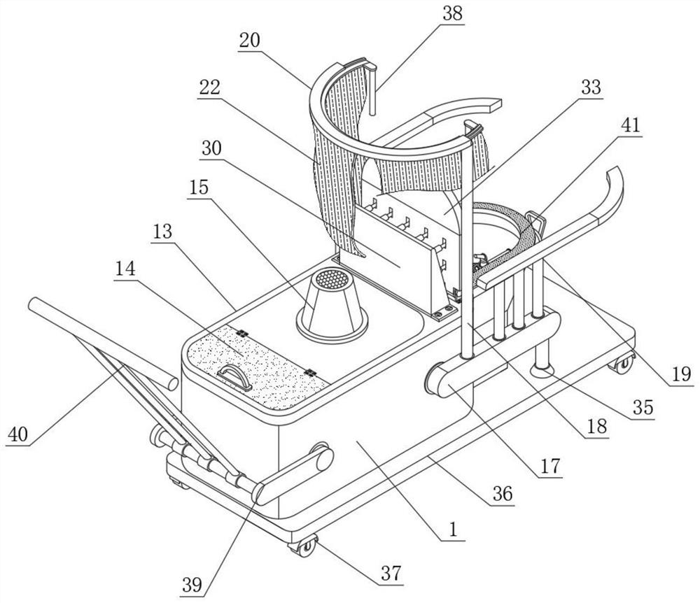 Movable cleaning device for nursing in obstetrics and gynecology department