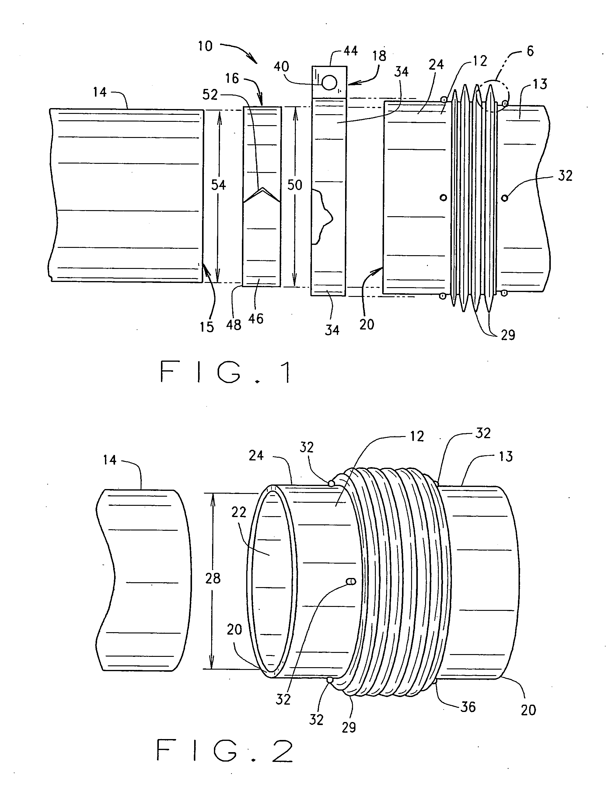 Exhaust pipe joint with insert