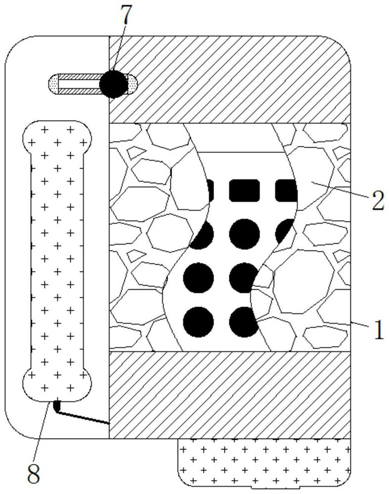 Device for solving problems that a telephone line cannot be stored and dust falls into keyboard gaps