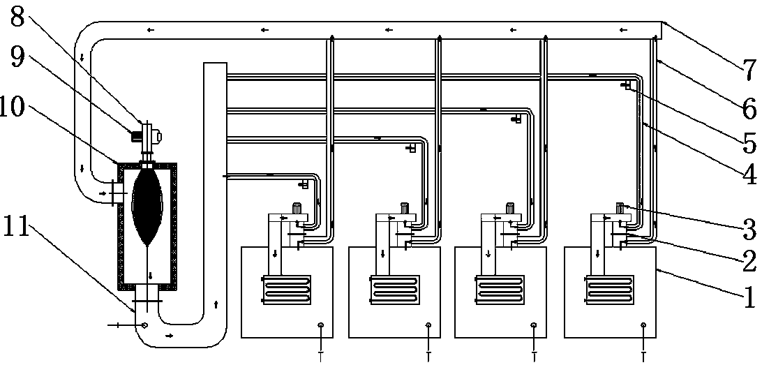 Graining machine fuel gas hot air circular drying system and temperature control method thereof