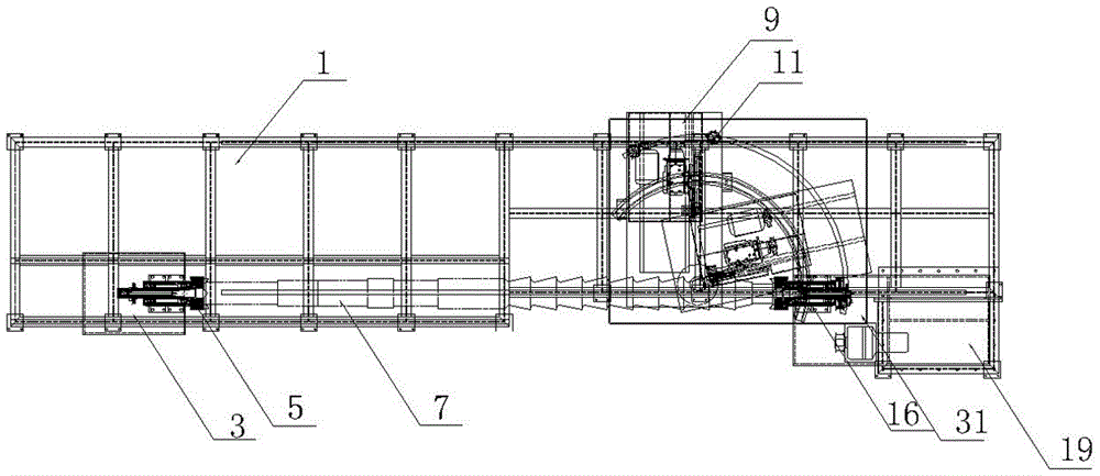 A special band sawing machine for bevel sawing of reel shaft and its use method