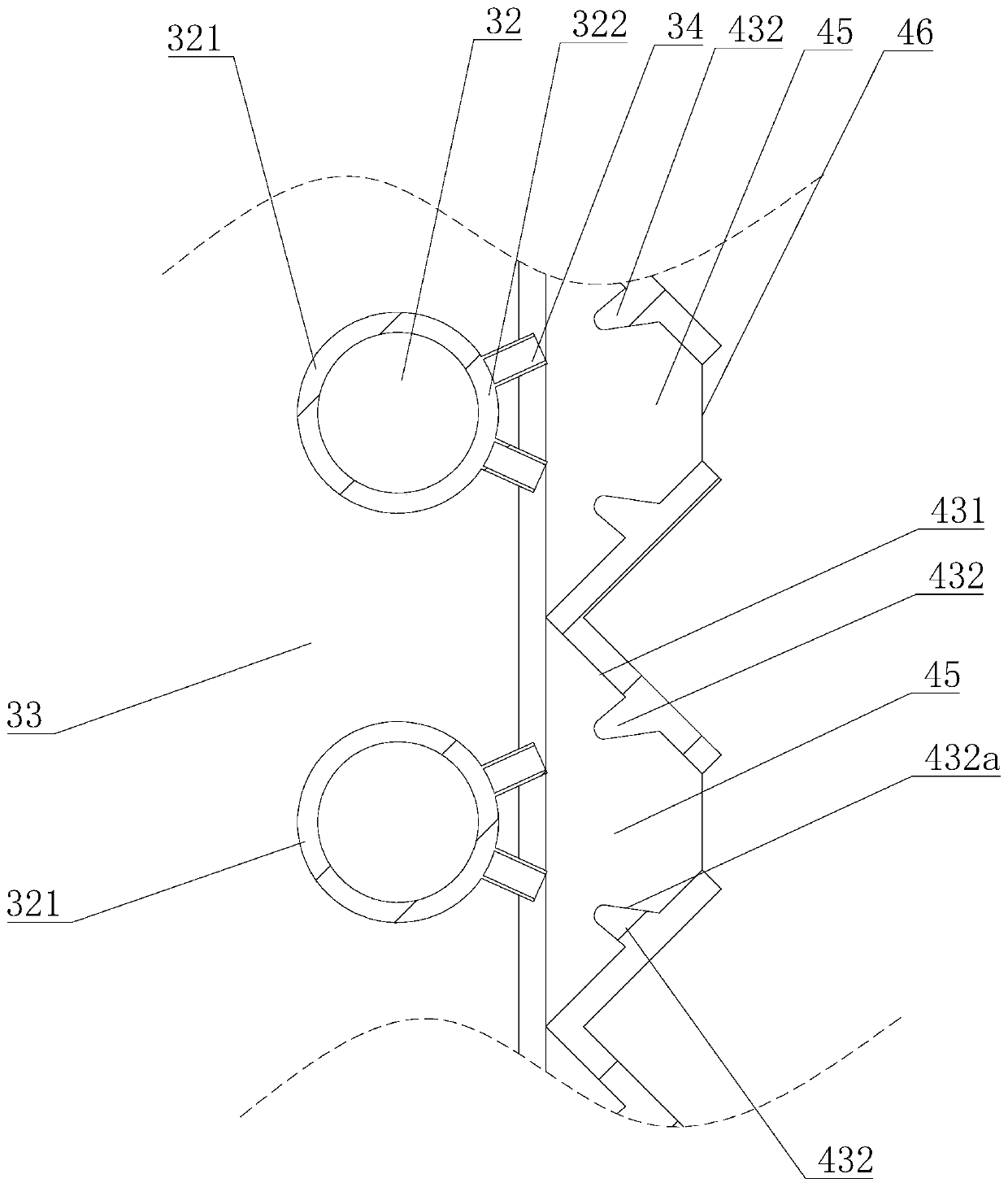 Flue gas denitration and mixing device