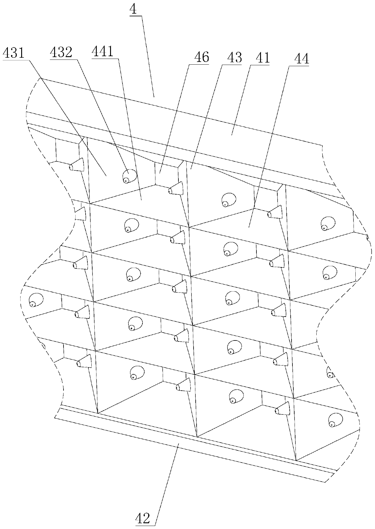 Flue gas denitration and mixing device