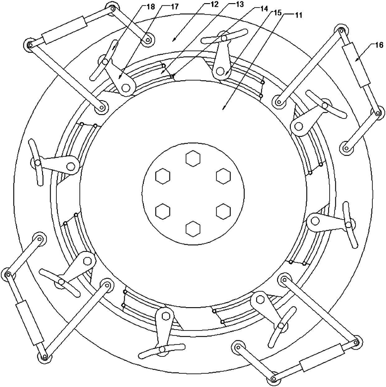 Pressure-bearing rotary support device for construction