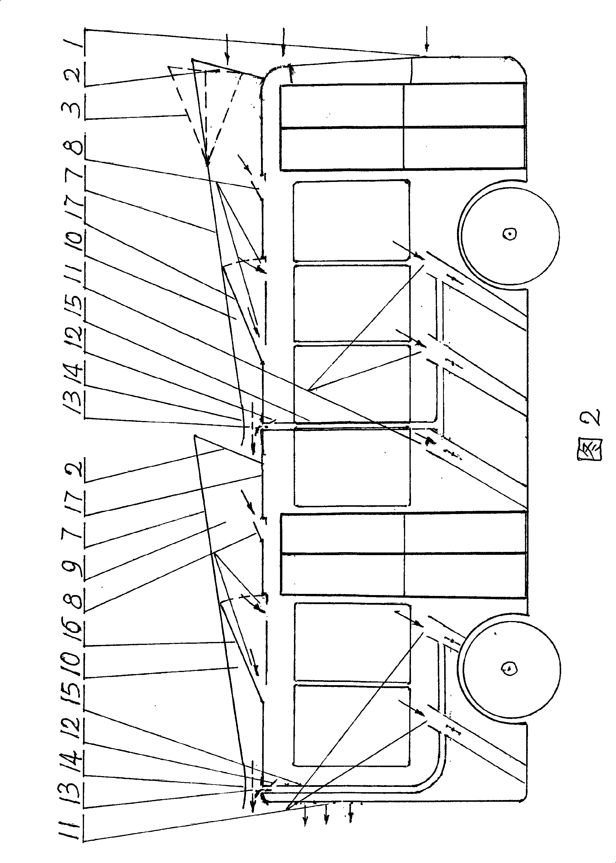 Device for automatically forcing to discharge and ventilate air for passenger car and driver's compartment