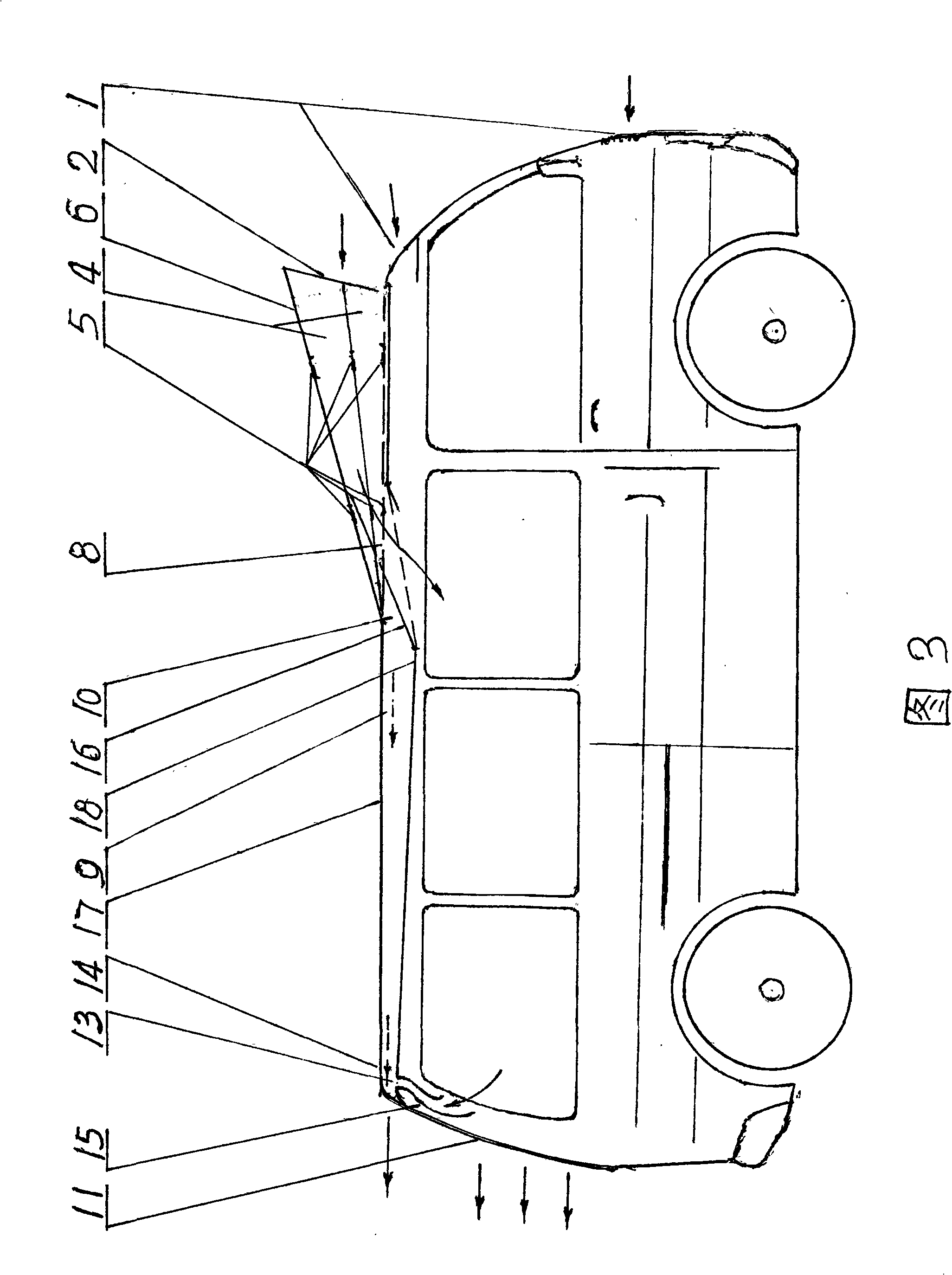 Device for automatically forcing to discharge and ventilate air for passenger car and driver's compartment