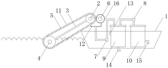 Device for cleaning and recycling oil stains on water surface