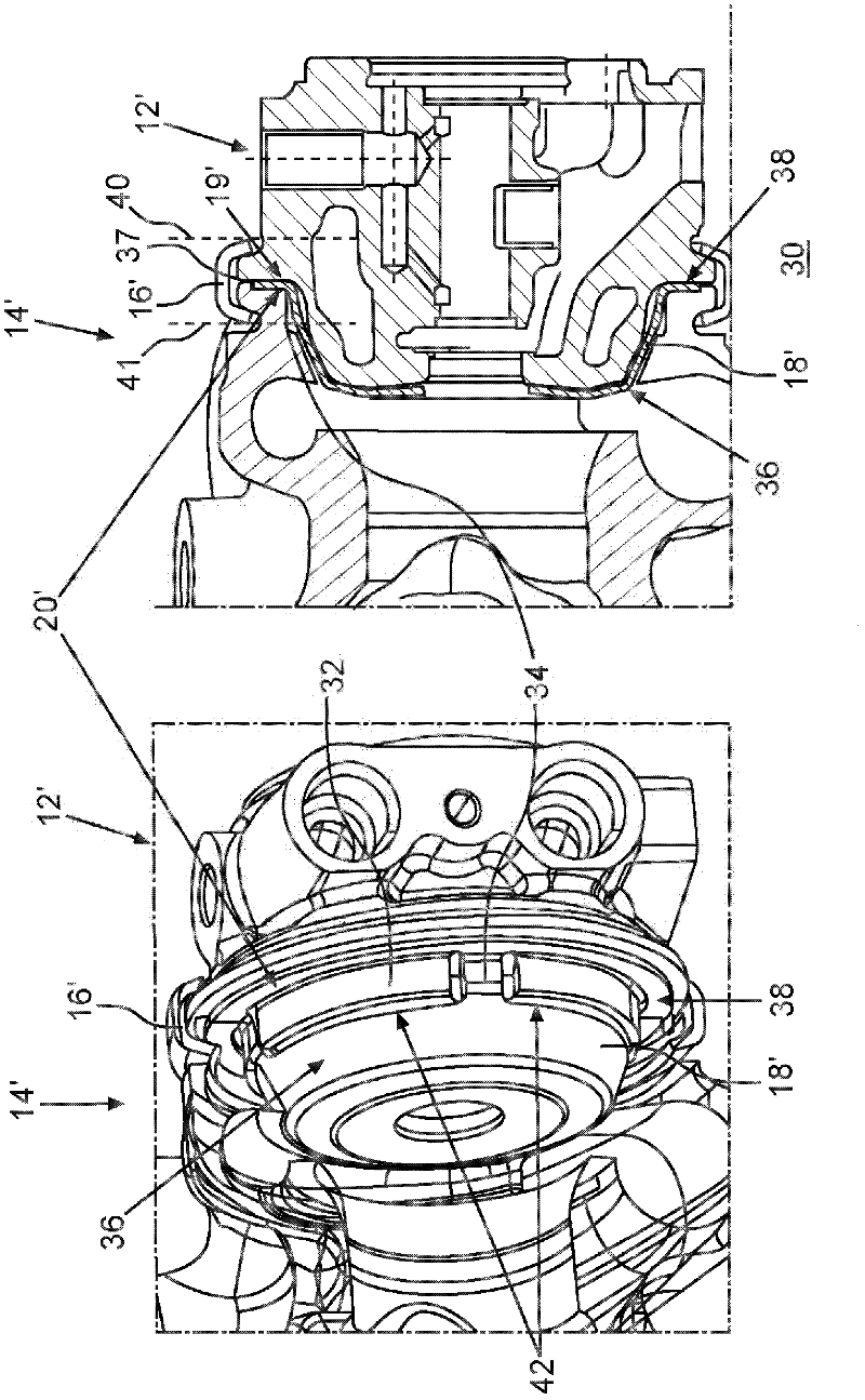 Connection assembly for connecting turbine housing to support housing and exhaust gas turbocharger