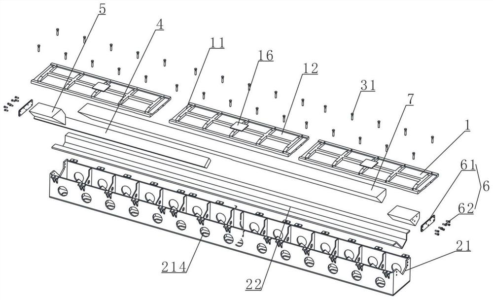 Composite material launching box guide rail forming mold and guide rail forming method