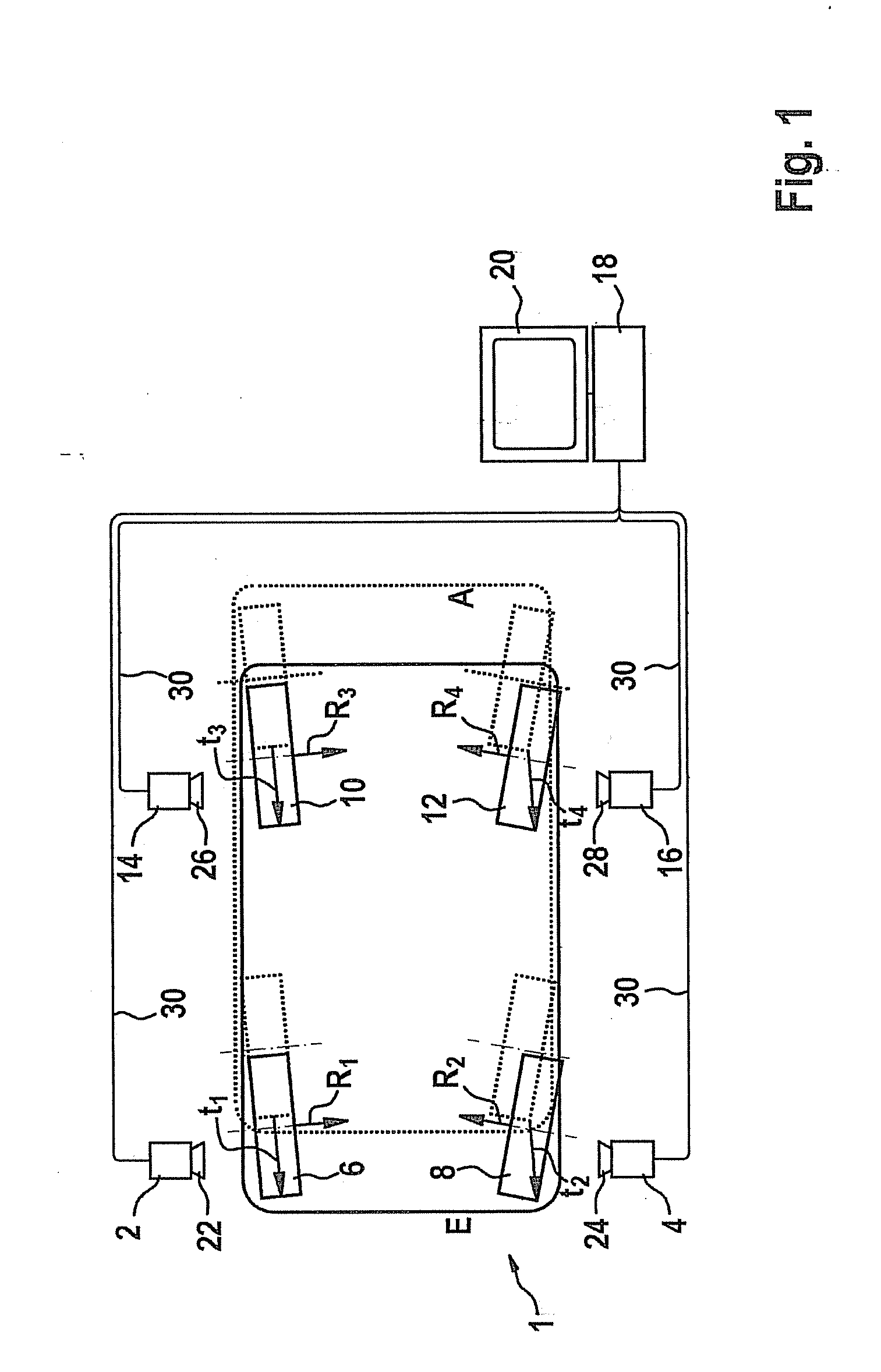 Method for wheel suspension measurement and a device for measuring the wheel suspension geometry of a vehicle