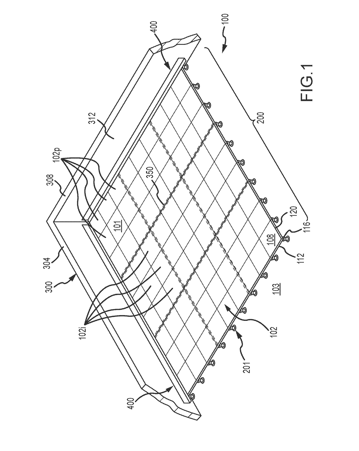 Peripheral stabilizing system for elevated flooring surface