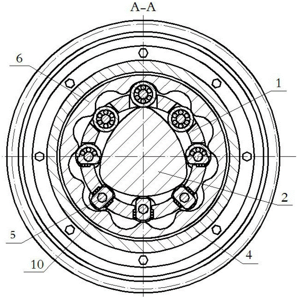 Outer cam shock wave-type pure rolling automobile differential mechanism with arbitrary tooth difference