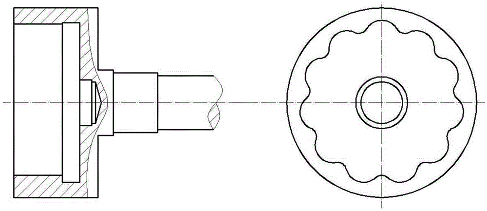 Outer cam shock wave-type pure rolling automobile differential mechanism with arbitrary tooth difference