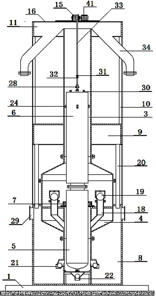 A floating-assist lifting type large-capacity high-lift liquid high-efficiency pumping device