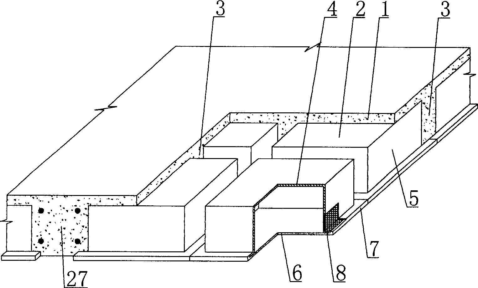 In-situ cast hollow concrete slab