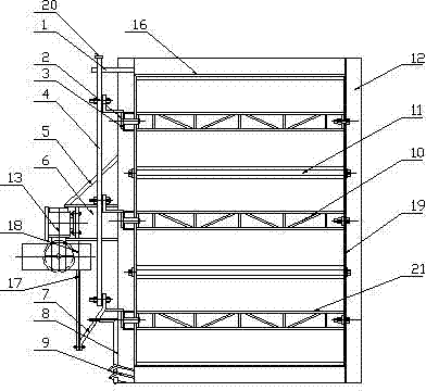 Air door device provided with turning plate for power station and blocking method