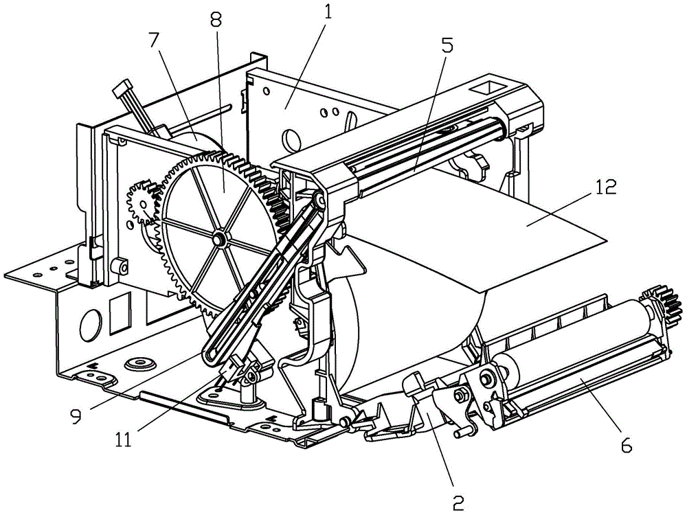 Printer with built-in hob paper cutting device
