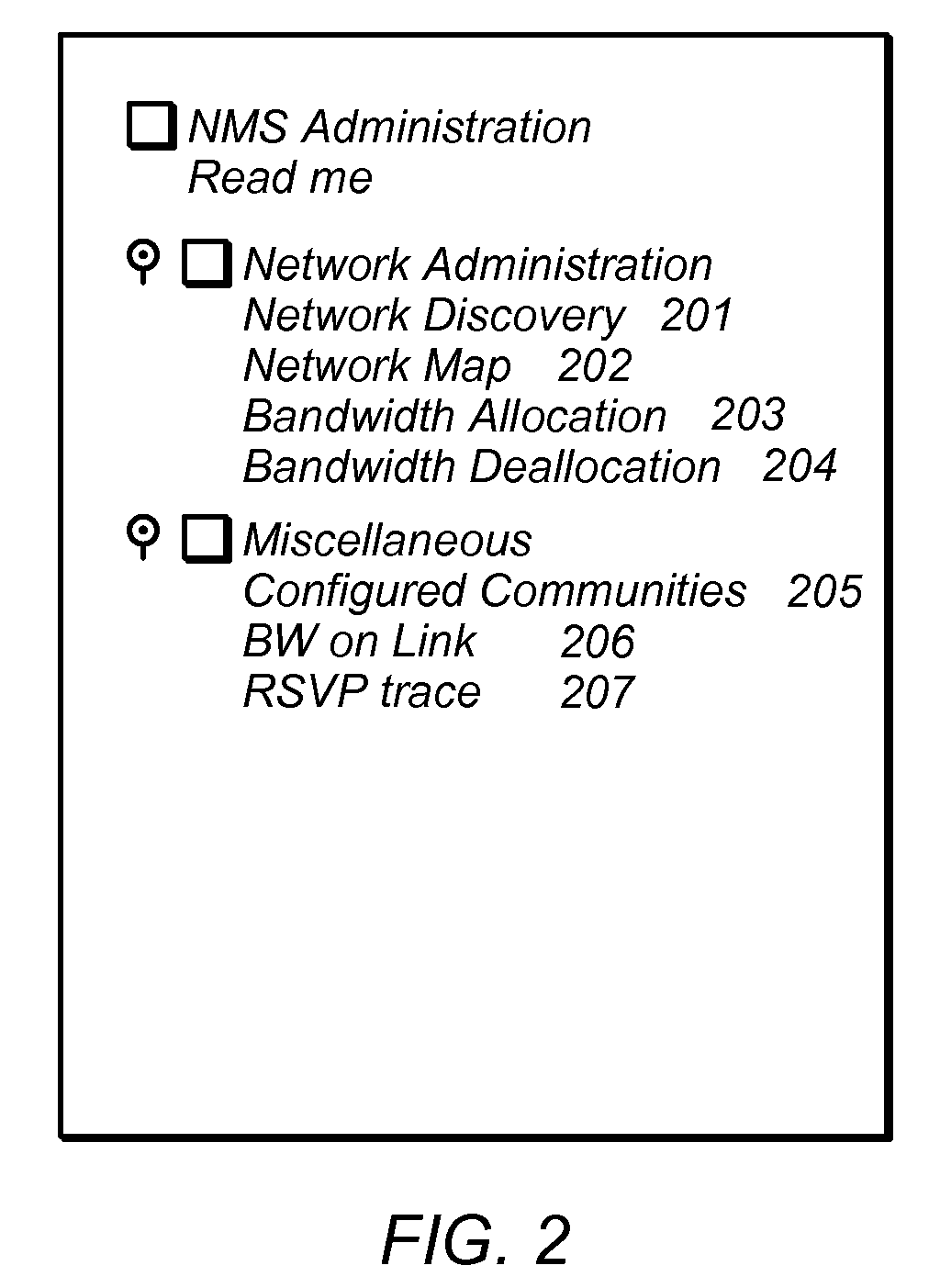 Graphical user interface (GUI) for administering a network implementing media aggregation