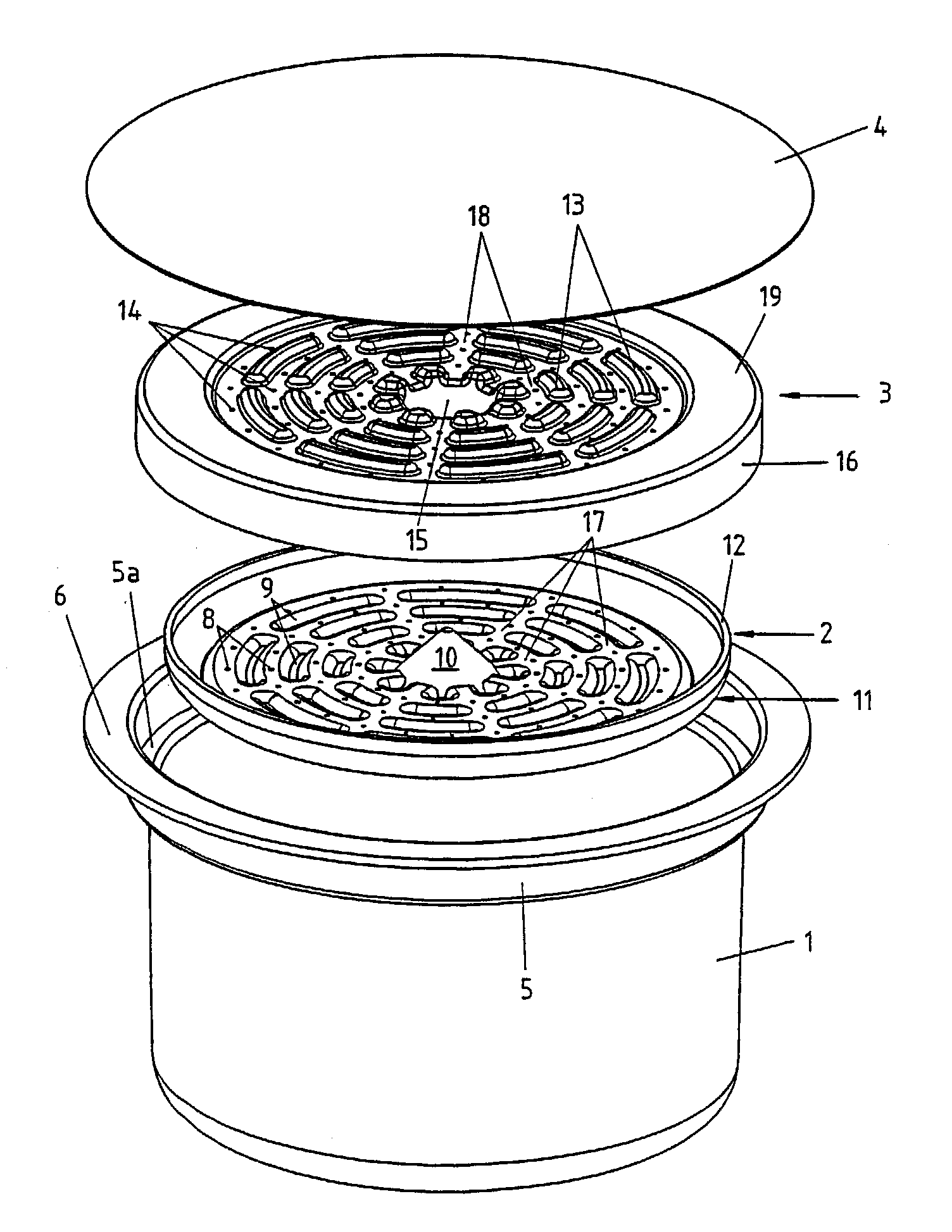 Cartridge containing a single serving of a particulate substance for preparing a beverage