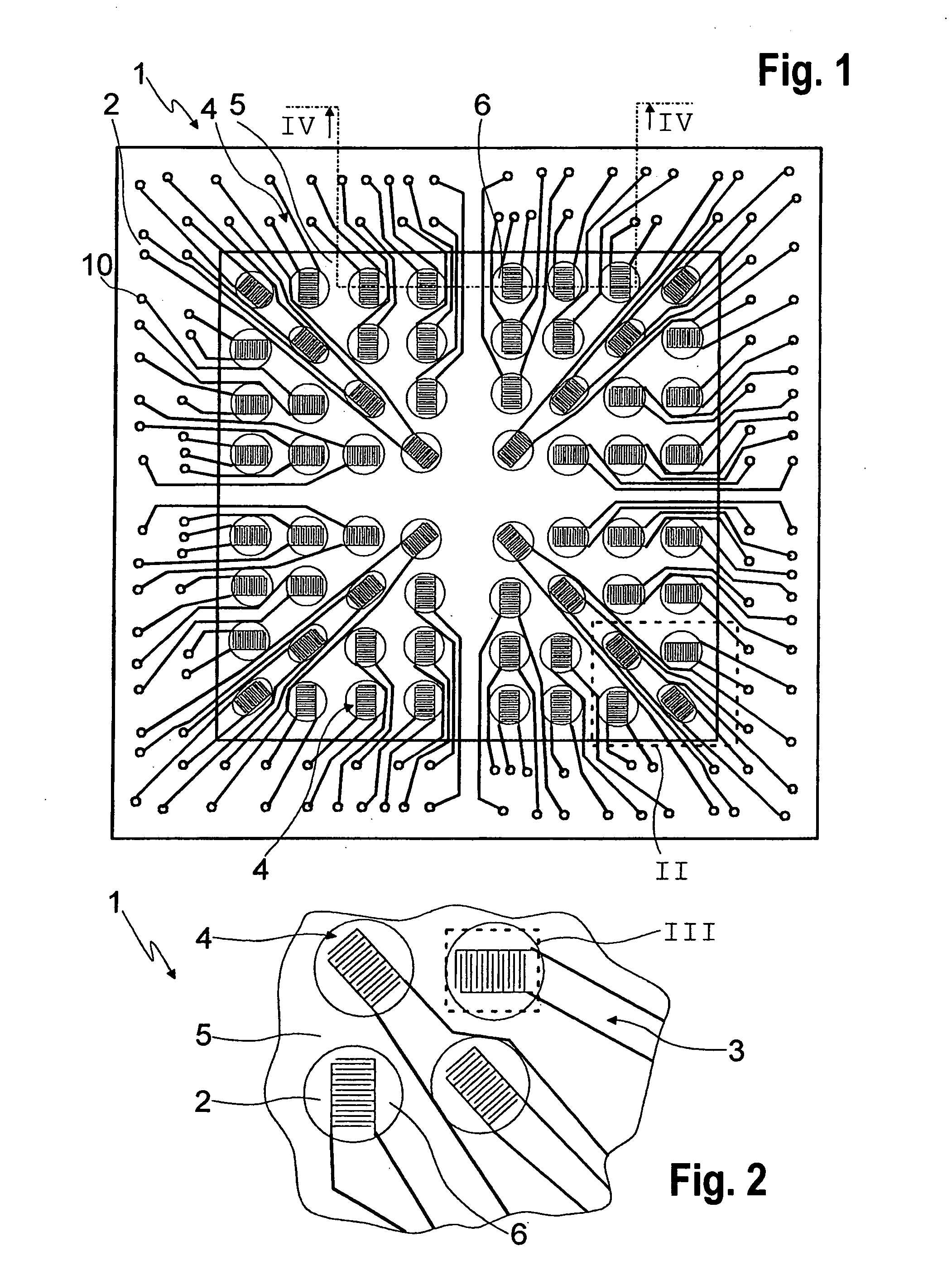 Measuring device having a plurality of potentiometric electrode pairs situated on a substrate