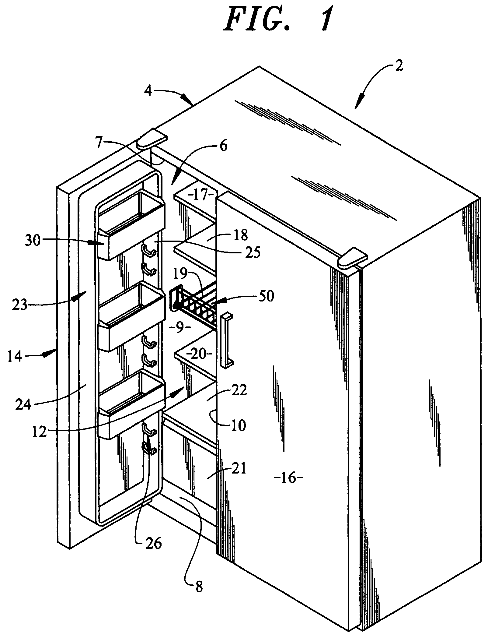 Article retainer assembly for refrigerators