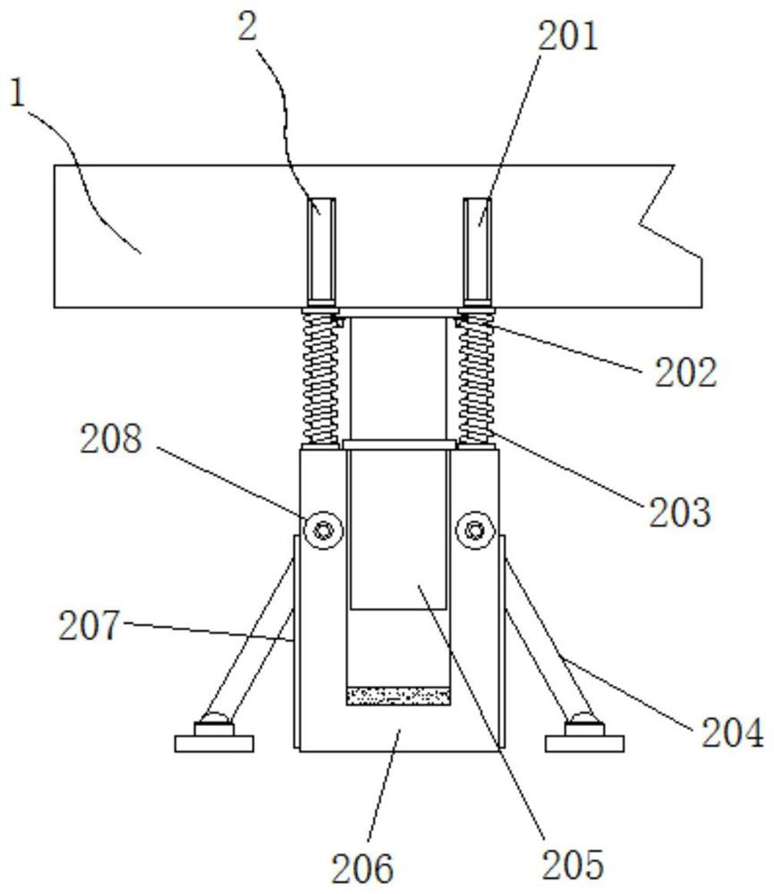 Anti-glare glass production device with safety protection and stabilization base