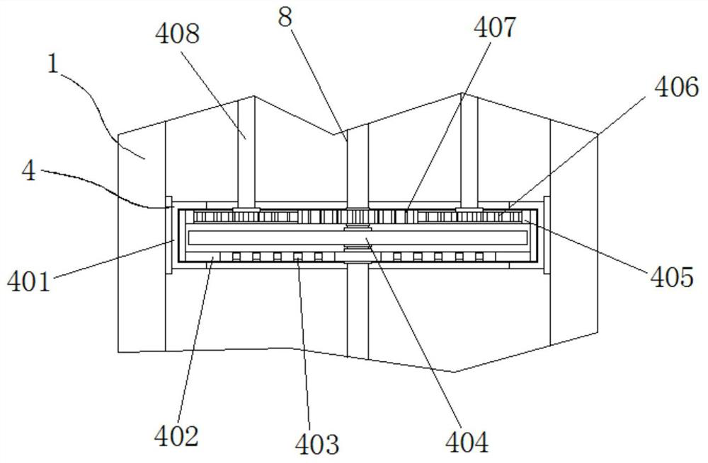 Anti-glare glass production device with safety protection and stabilization base