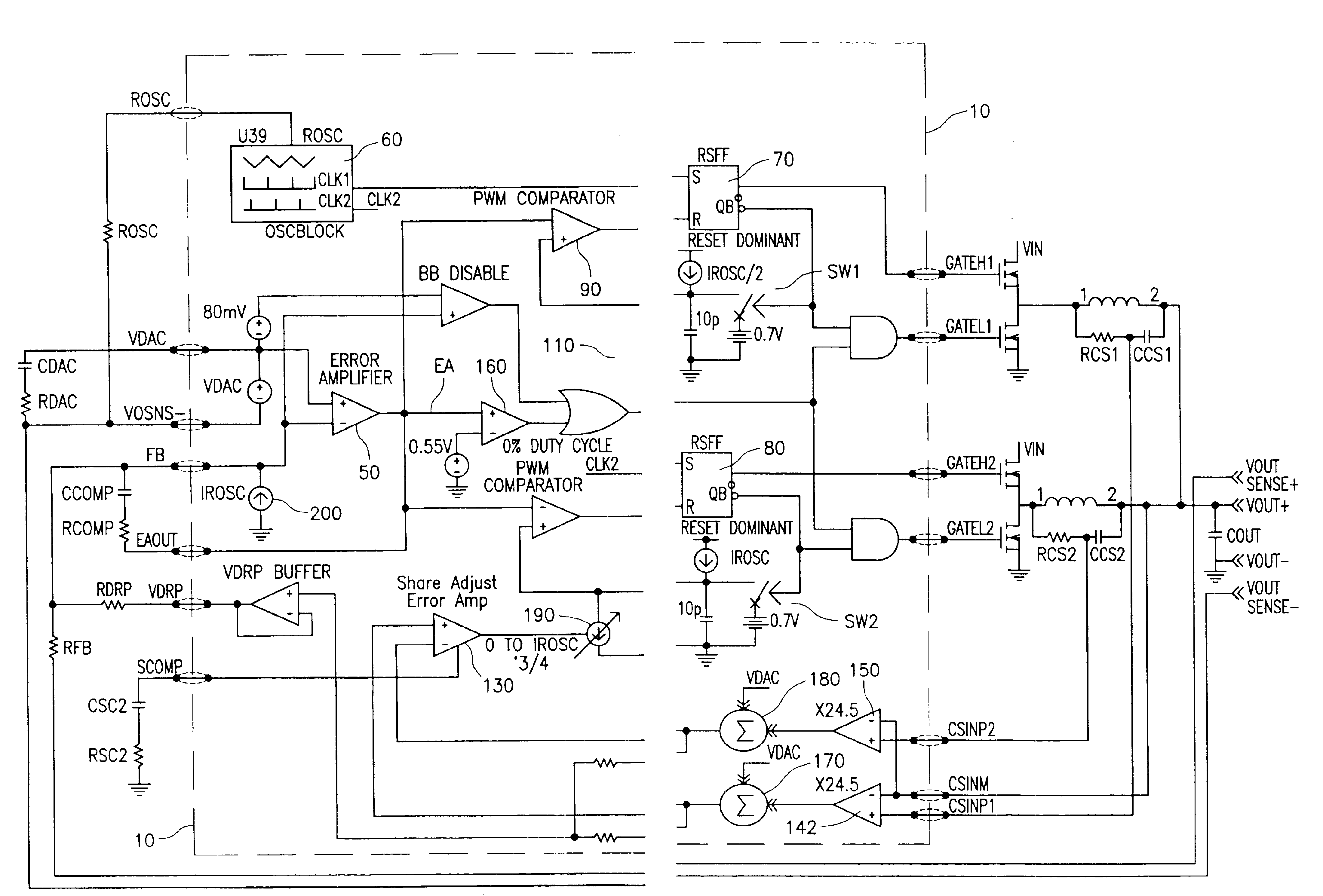 Method and apparatus for adjusting current amongst phases of a multi-phase converter