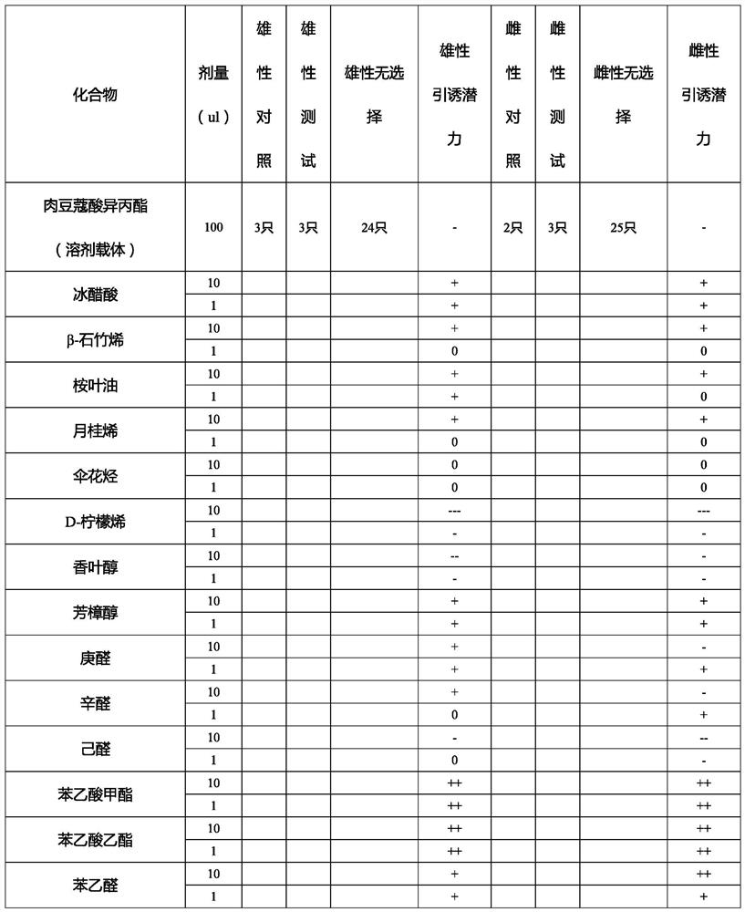 Food attractant for potato tuber moth and its application