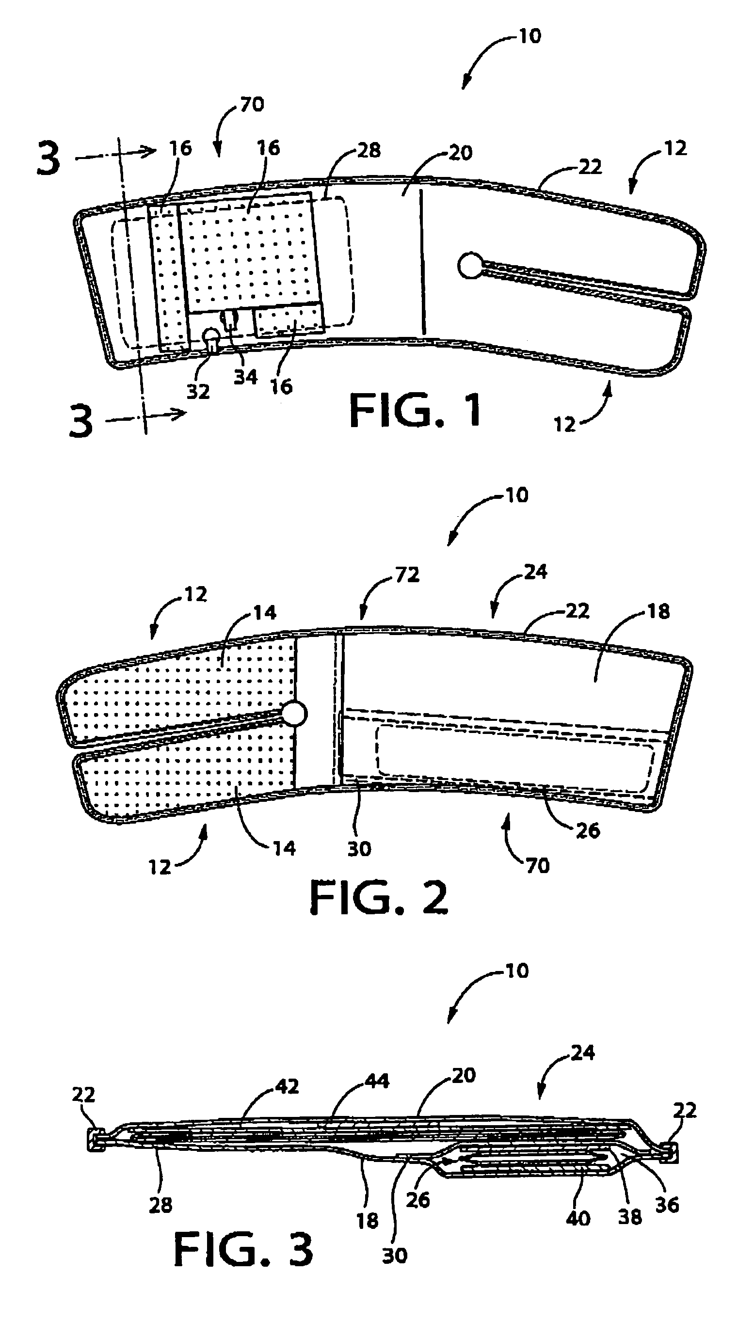 Inflatable cuff for blood pressure measurement