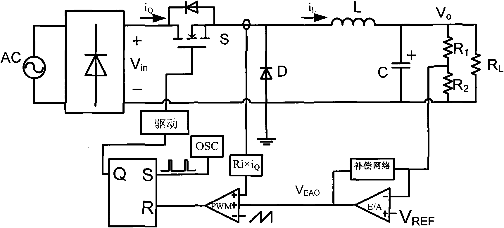 Control circuit for voltage dropping type power factor corrector