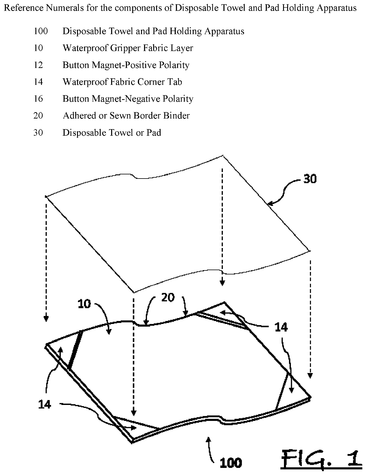 Disposable towel and pad holding apparatus