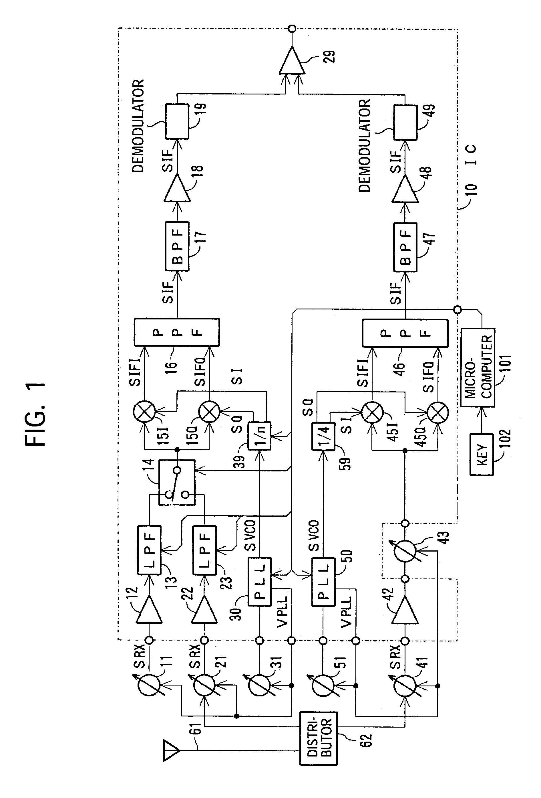 Antenna tuned circuit for a superheterodyne receiver