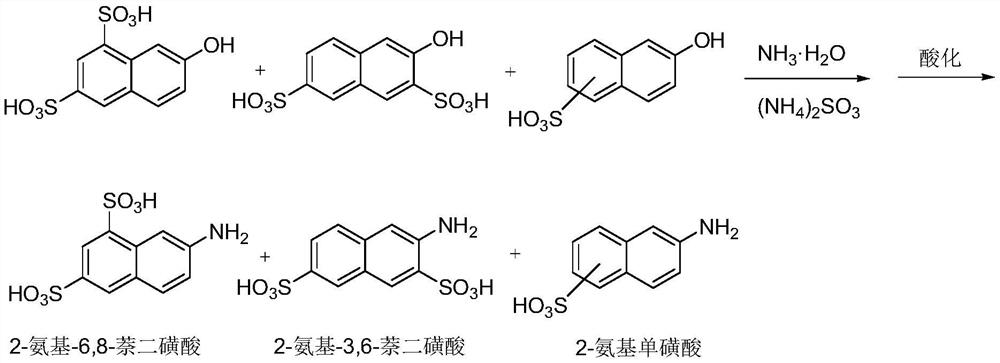 A kind of preparation technology of 2-aminonaphthalenesulfonic acid mixture