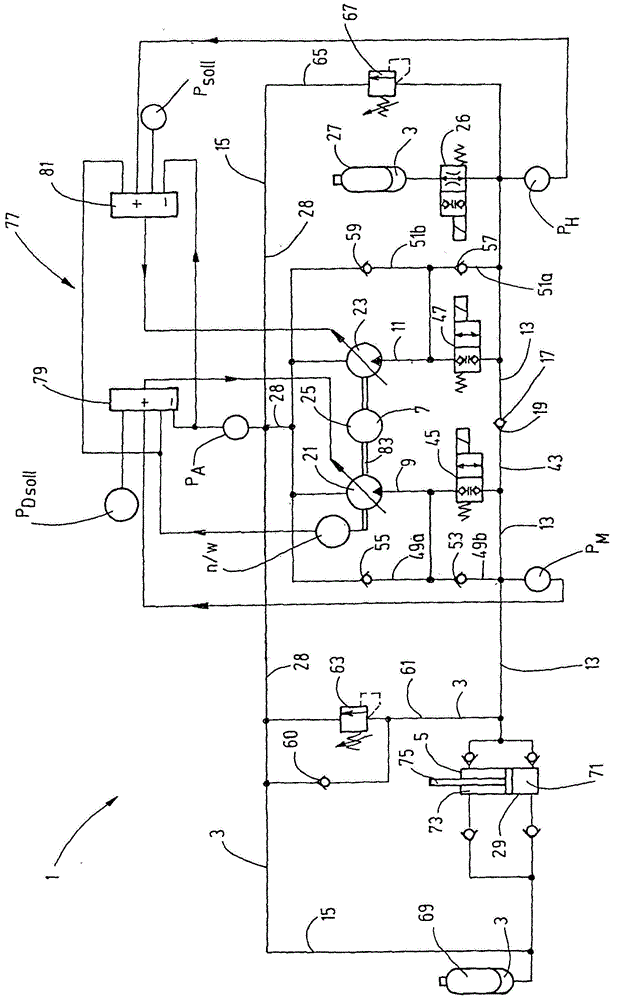 Energy converting device for energy systems, and method for operating such device