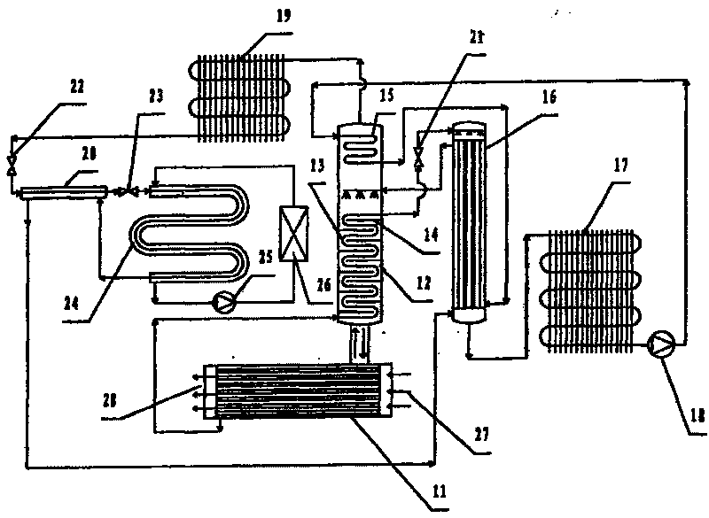 Ammonia absorption type refrigerating apparatus utilizing waste heat of exhaust