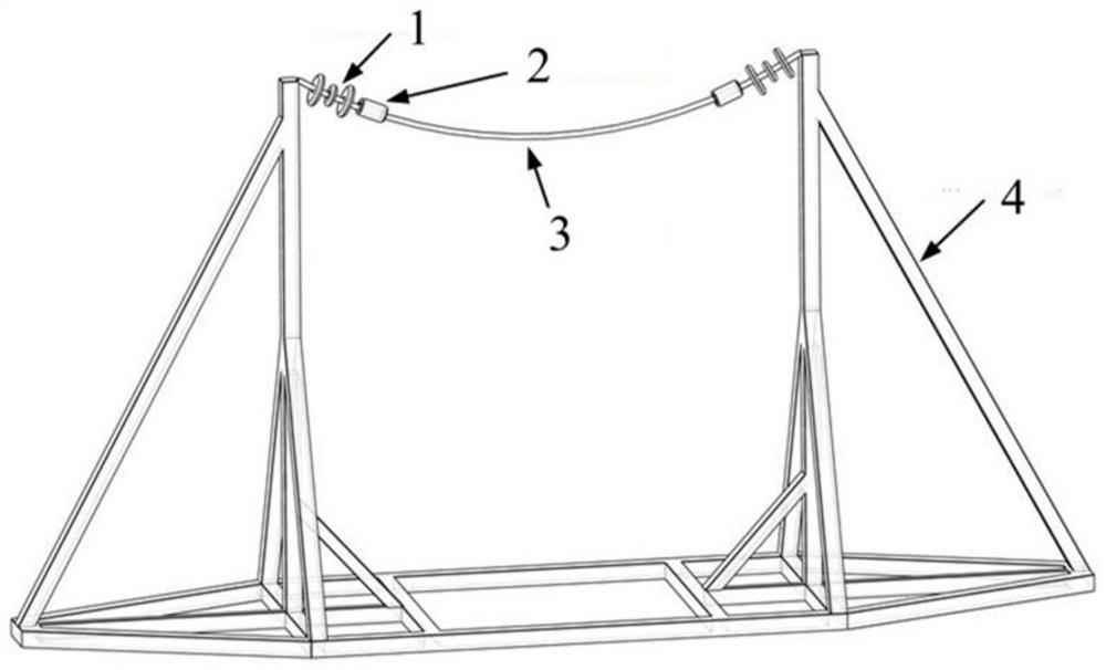 Test platform applied to galloping simulation of overhead transmission line