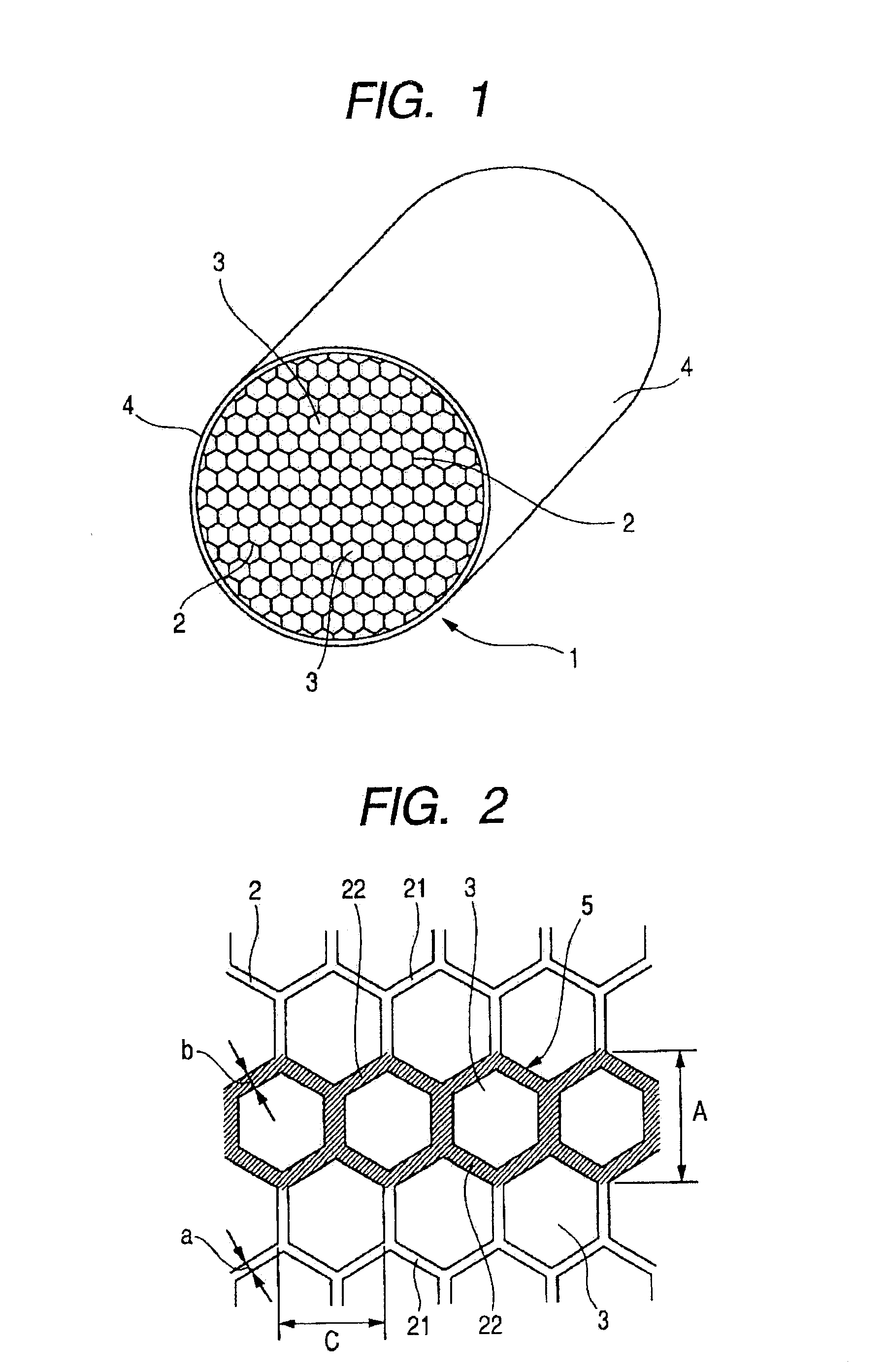 Honeycomb structure body composed of a plurality of hexagonal cells