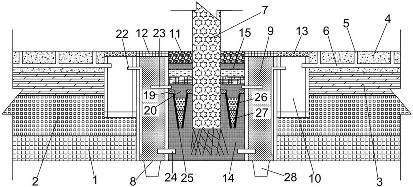 Ecological flood control tree pool for controlling runoff of permeable road