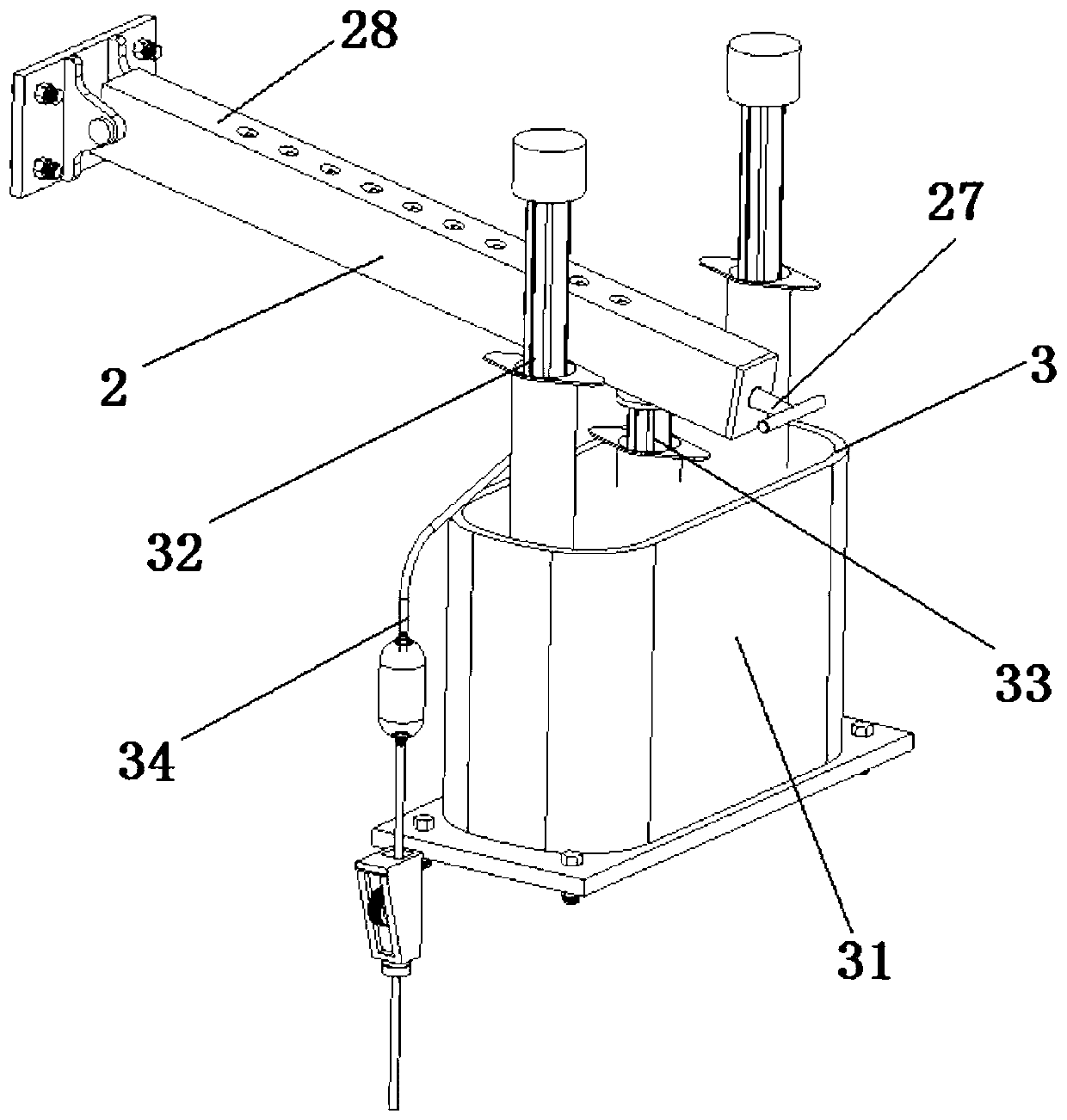 Welding thermal cycle curve test device and application method thereof