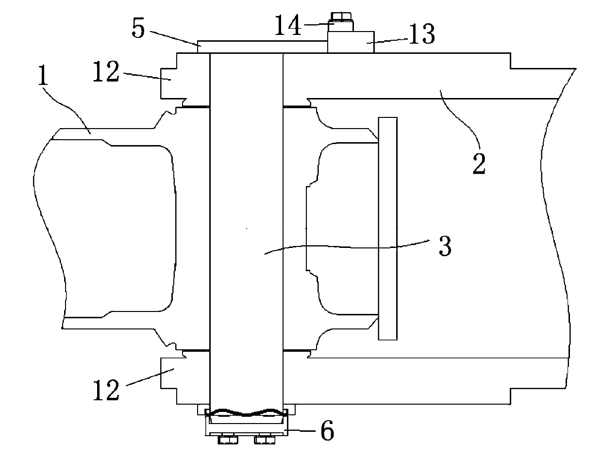 Connecting device applied to excavator and excavator