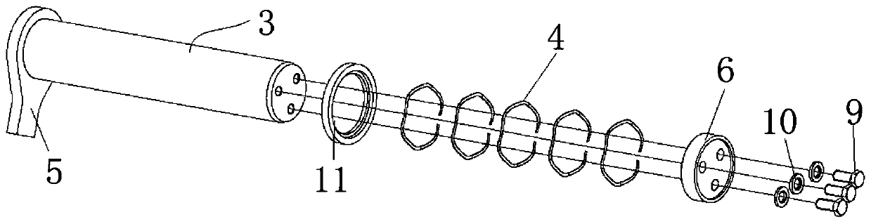 Connecting device applied to excavator and excavator