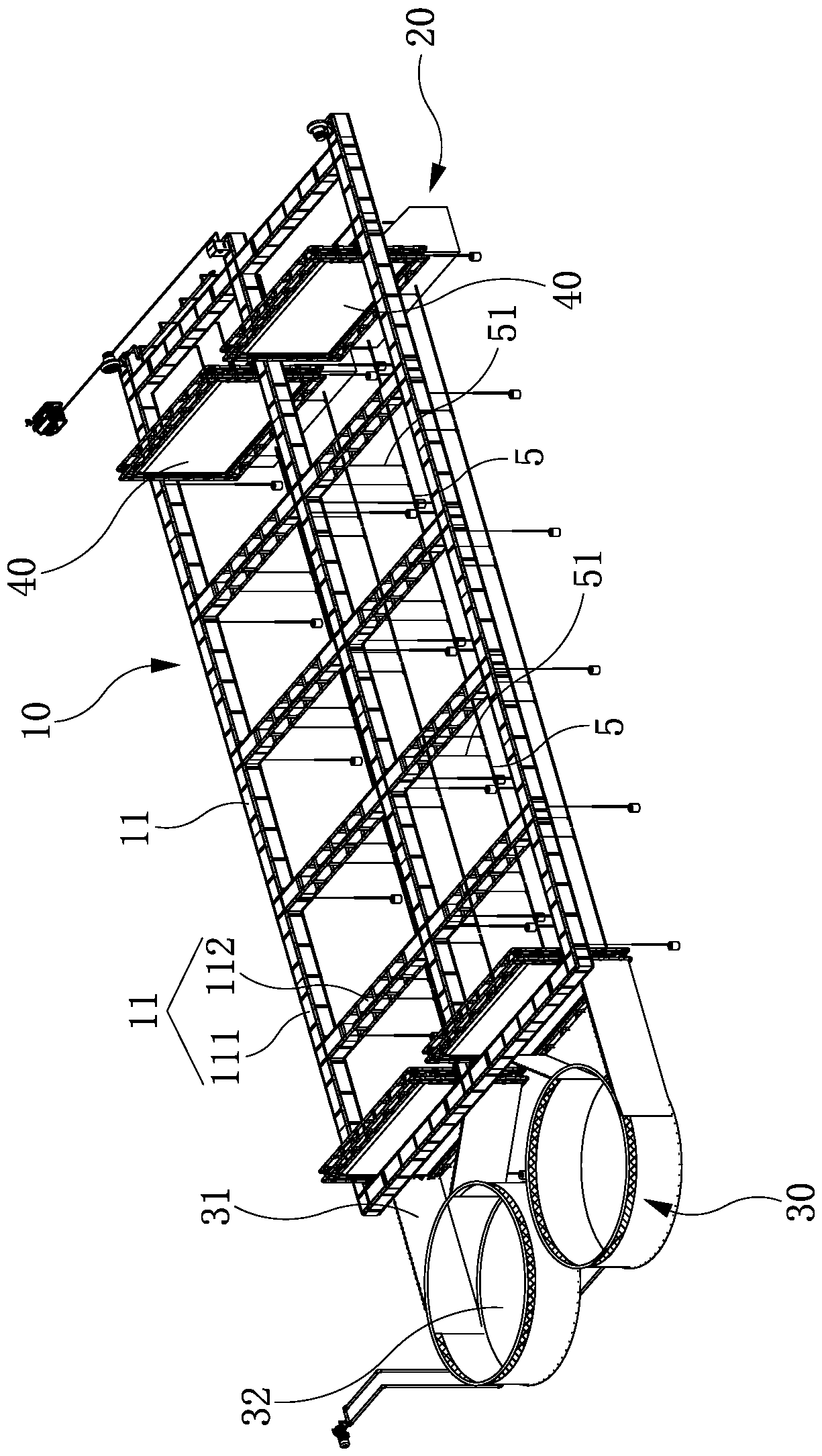 Regional fishing device and method for circulating-water cage culture