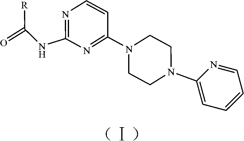 N-(4-(4-(pyridine-2-radical) piperazine-1-radical) pyrimidine-2-radical) amide and salt and preparation method and application thereof