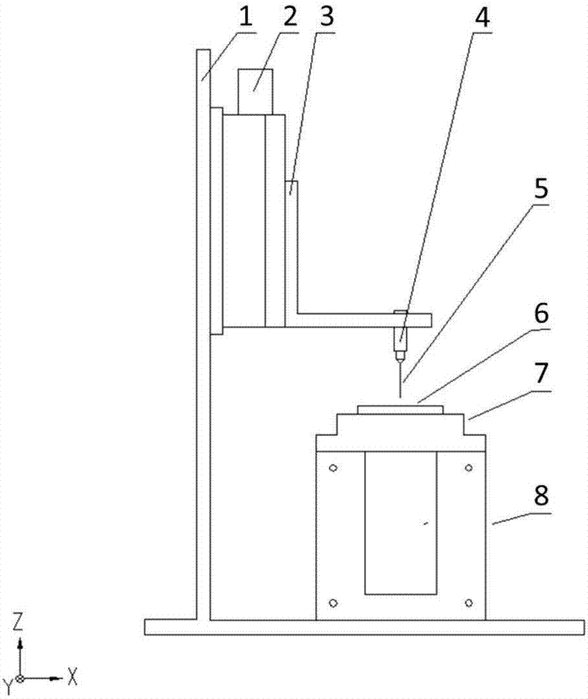 Measuring device for interface bonding strength of superfine abrasive and base material