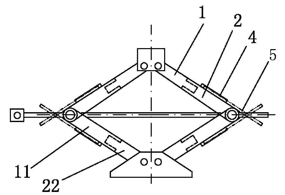 Sinking-preventive and antiskid combined scissor jack for wheels