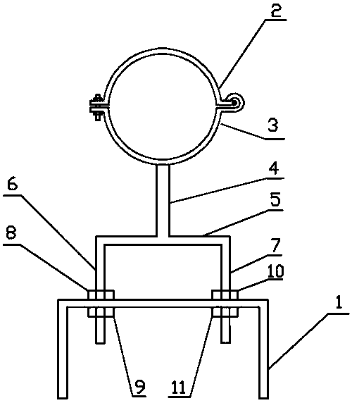 Supporting frame for chemical equipment pipeline