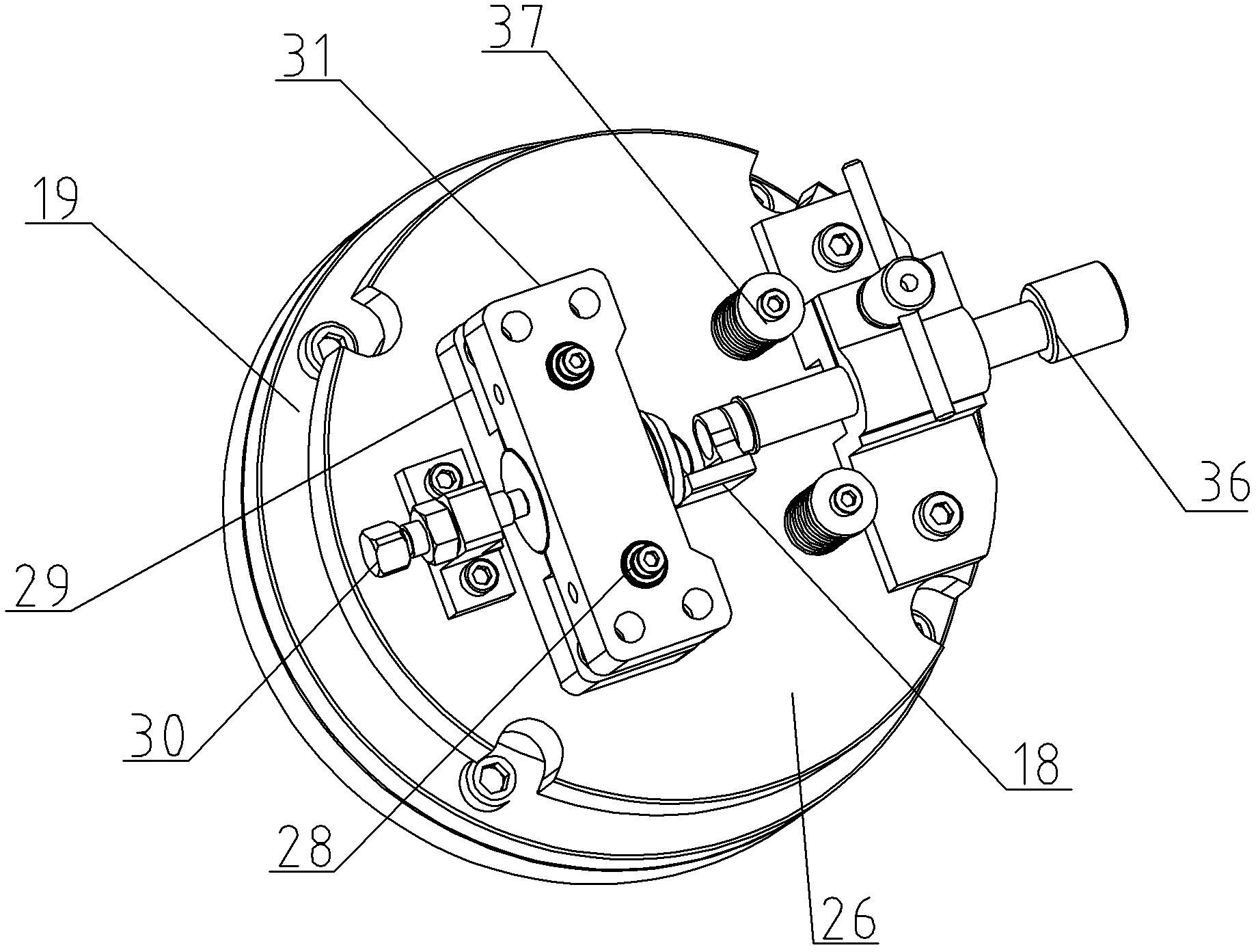 Processing device and processing method for spherical pit of piston of automobile air conditioner