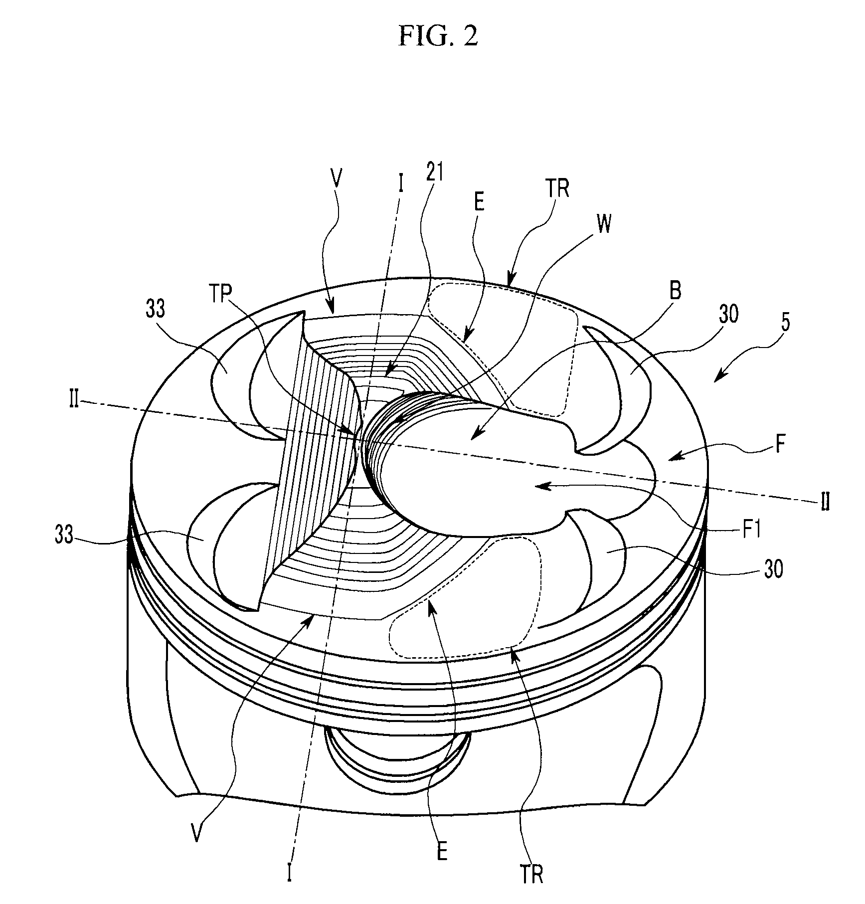 Piston of gasoline direct injection engine